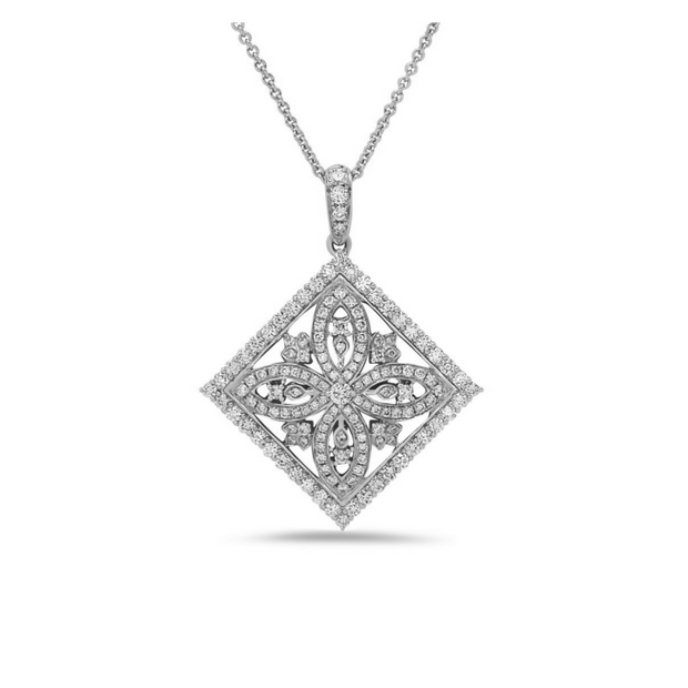 Diamond Pave Angled Amulet Pendant