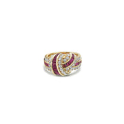 Krypell Collection Platinum and Gold Baguette Knot Ring