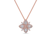 Diamond Lotus Pendant Necklace