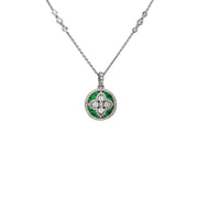 Quatrefoil Round Diamond Necklace